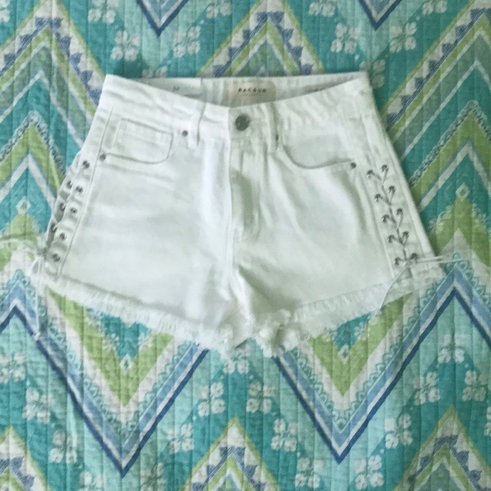 Pacsun laced up white shorts